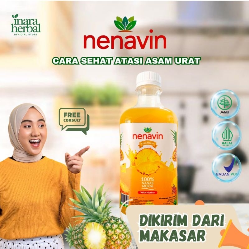 

CUKA NANAS NENAVIN WITH MOTHER MURNI TANPA AIR DAN GULA - Bantu atasi masalah diabetes kolesterol dan gula darah tinggi paket 1 botol original BPOM halal original 100% distributor resmi langsung dikirim dari makassar