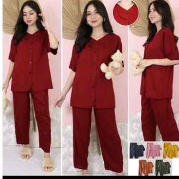 Baju Tidur polos celana panjang AGNES