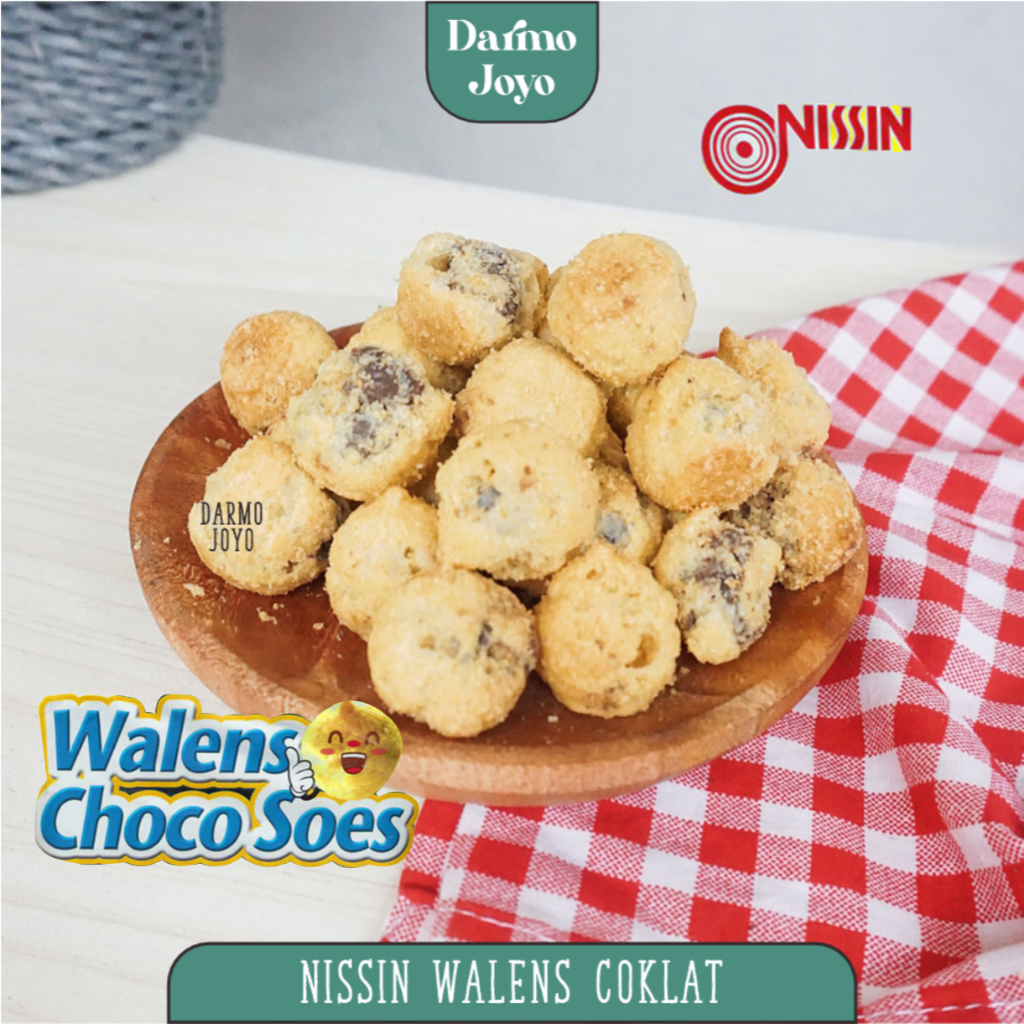 Soes Coklat Nissin Walens 500gr / Sus Kering Cokelat Nisin Walen Choco Asli Cemilan Snack Kiloan