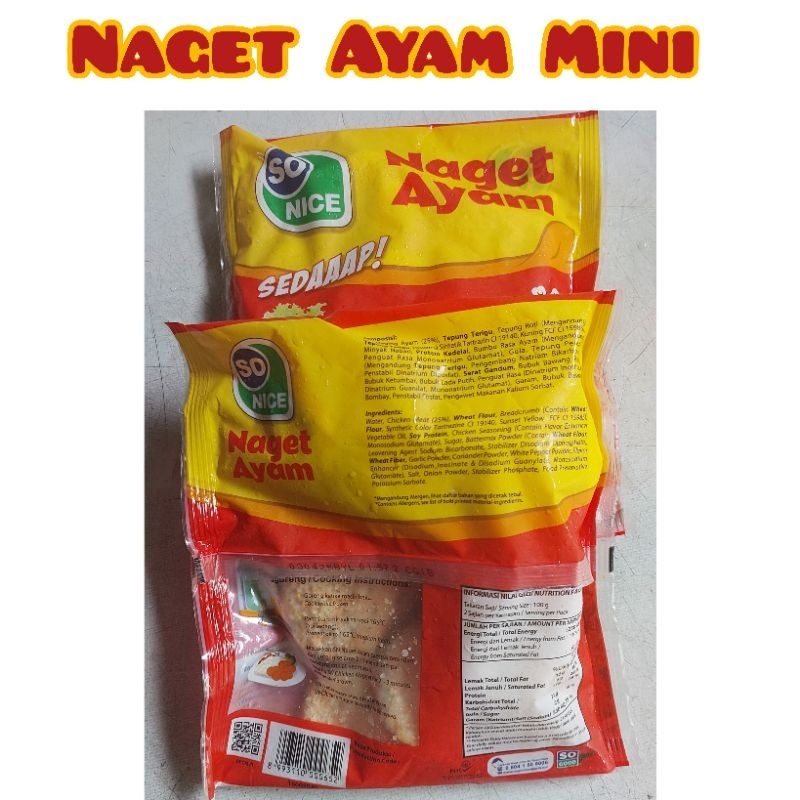 

Chicken Nugget Mini Sedap Naget Ayam 250gr So Nice