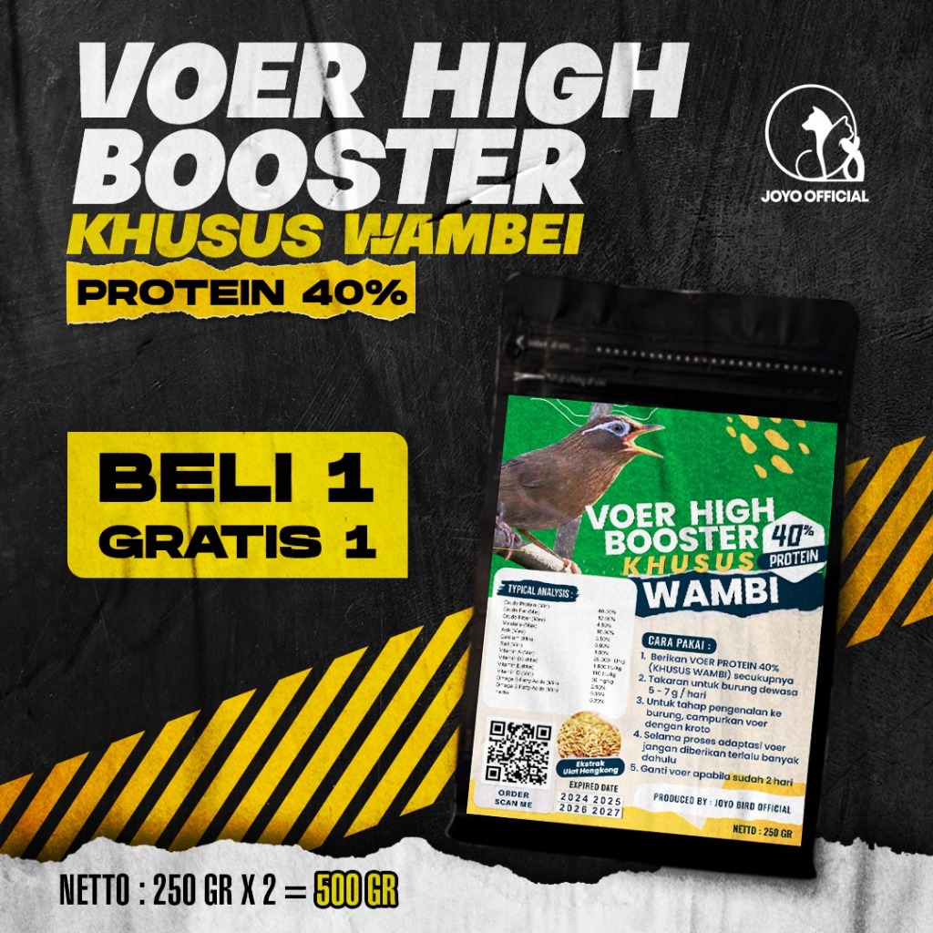 BELI 1 GRATIS 1 MAKANAN BURUNG WAMBIE JUARA | VOER HIGH BOOSTER PROTEIN 40% ( KHUSUS BURUNG WAMBIE) 
