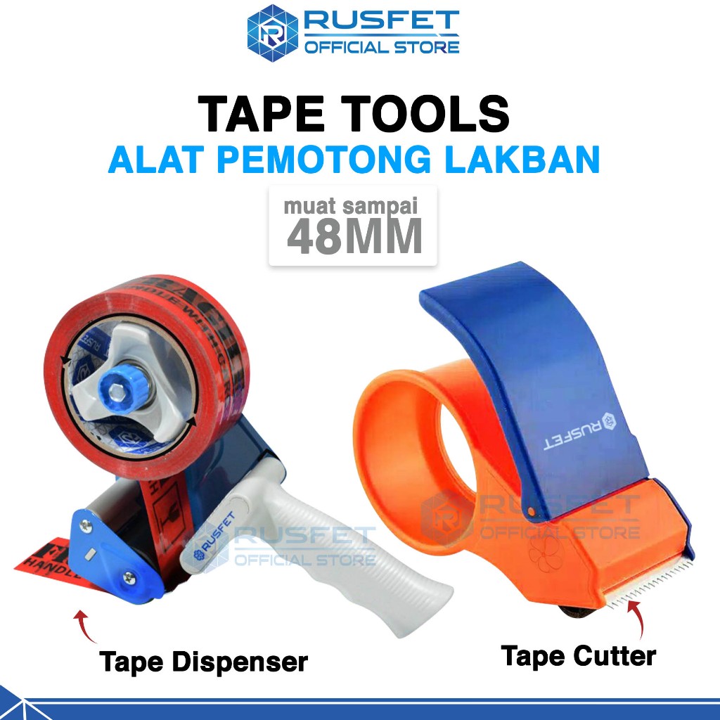 Tape Dispenser / Cutter Alat Pemotong Lakban Isolasi Solatip Lakban Termurah RUSFET