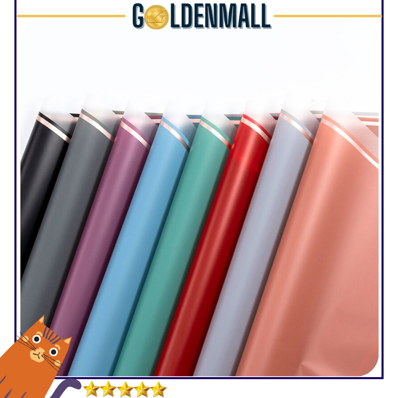 

Kertas bunga cellophane flower wrapping Paper Varian List Gold Frame Transparan Florist Kertas Kado 6013