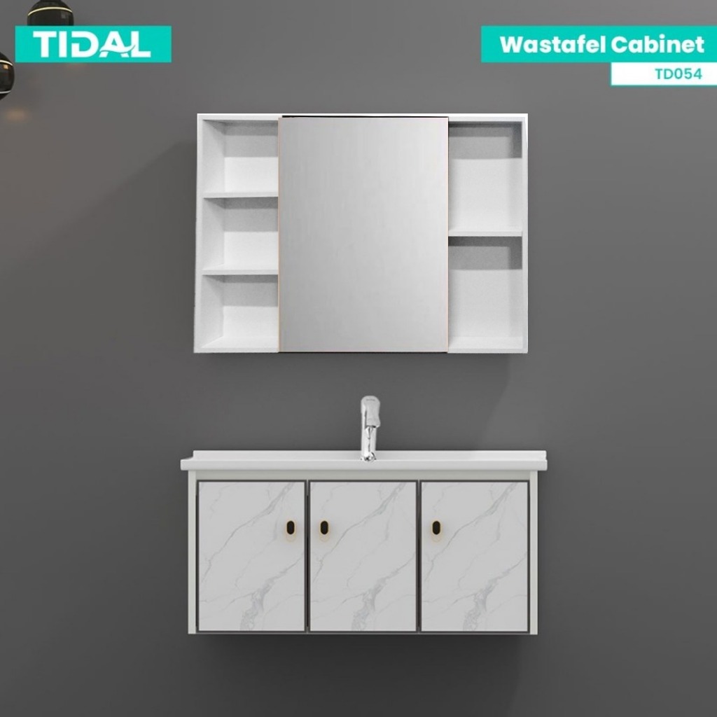 Wastafel Cermin Kabinet Set Minimalis Kamar Mandi Tidal TD054