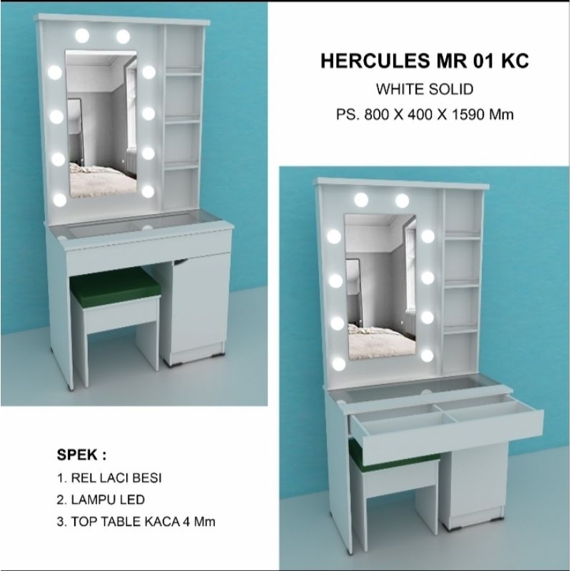 Meja rias lampu putih - Bandung saja