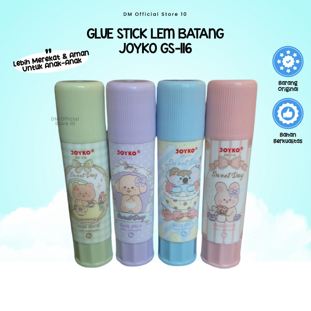 

Joyko Glue Stick GS-116 8gr Sweet Day Pastel Color Lem Stik Kertas Original ATK Stationary