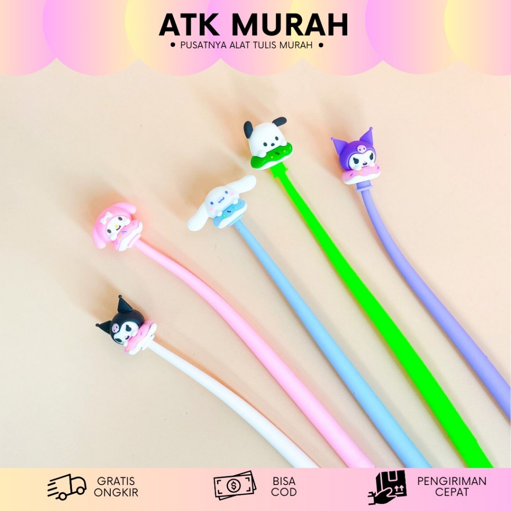 

Pen Lentur Goyang SANRIO DONAT LUCU Dengan Boneka Kartun Lucu Imut Pulpen Elastis Goyang Karakter Pulpen INUl