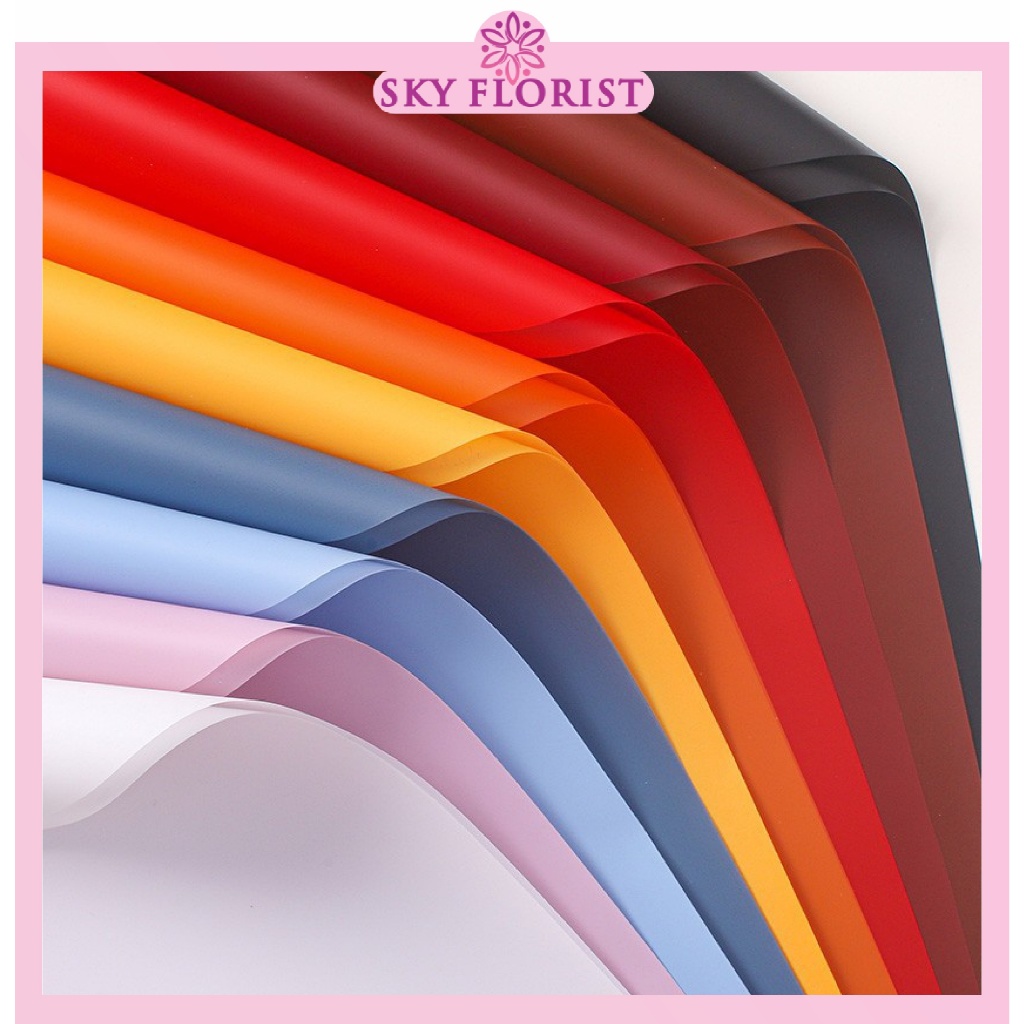 

Kertas Buket Polos Full Color Solid Cellophane Flower Wrapping Ecer Lembaran KB6120