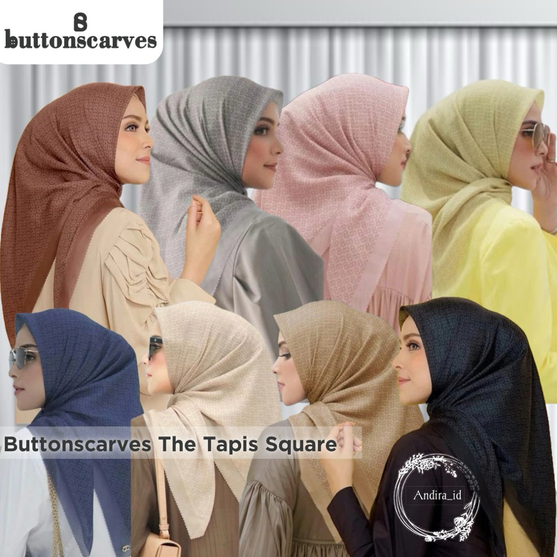 READY BISA GOSEND NEW Buttonscarves the tapis square black navajo tapis Embossed best seller