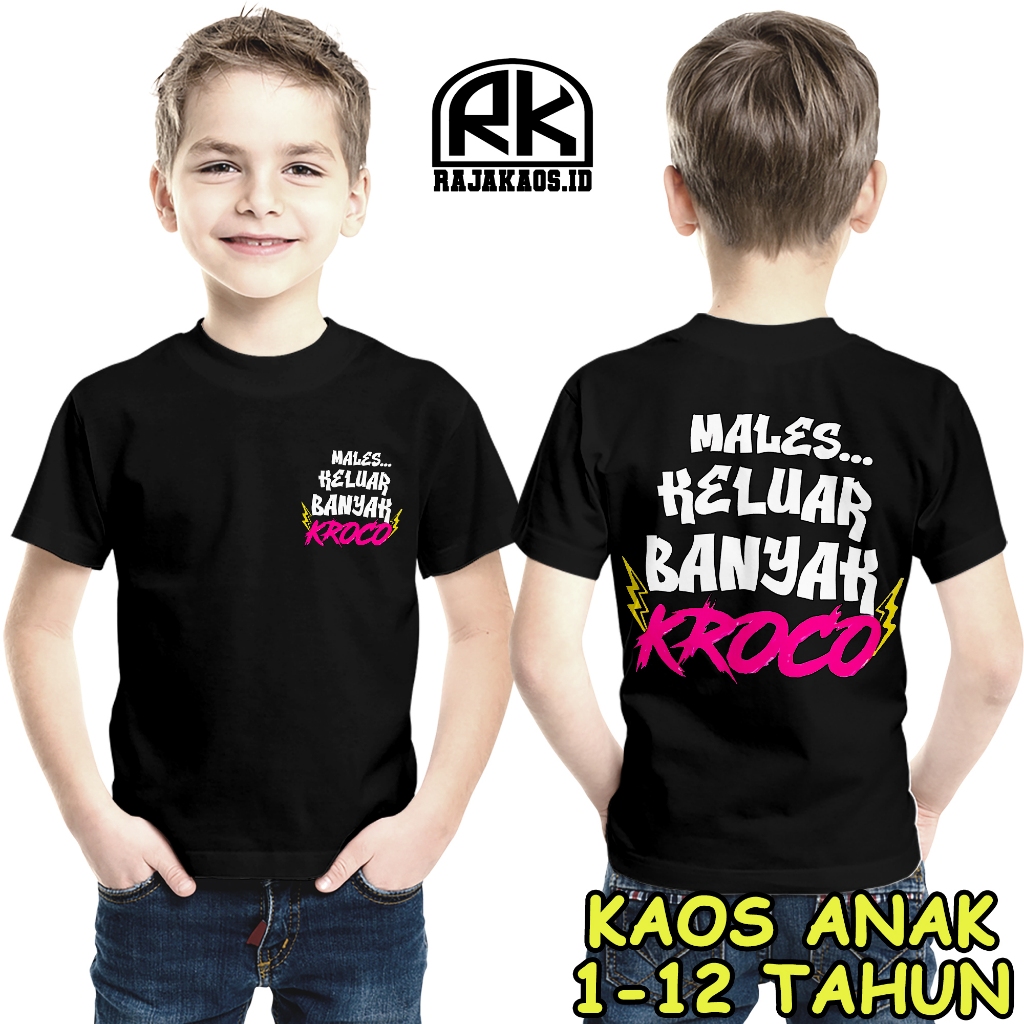 RajaKaos.ID KAOS ANAK FF MALES KELUAR BANYAK KROCO FF USIA 1-12 TAHUN - BAJU FF ANAK COWOK CEWEK - B