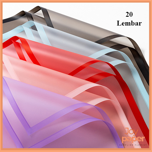 

20 Lembar Kertas Buket Bunga Wrapping Paper Cellophane List Transparant Perpack Kb05