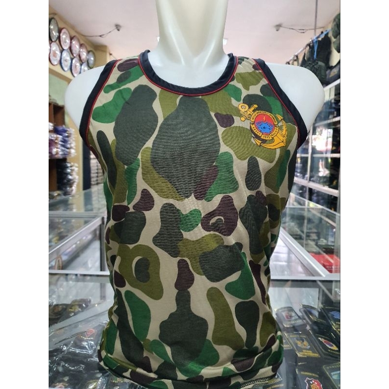 kaos singlet loreng marinir Logo Kecil / kaos singlet marinir / kaos singlet logo