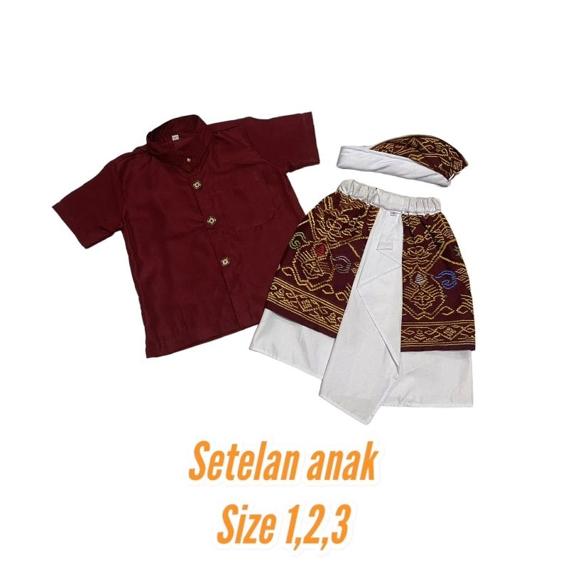 Baju safari set anak