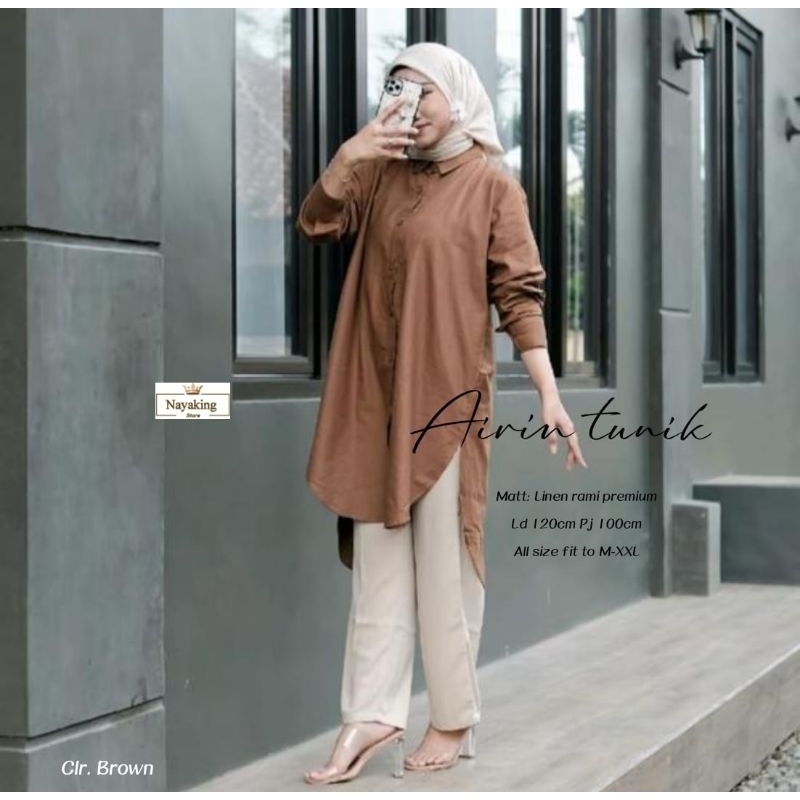 Airin Tunik Linen Rami Polos