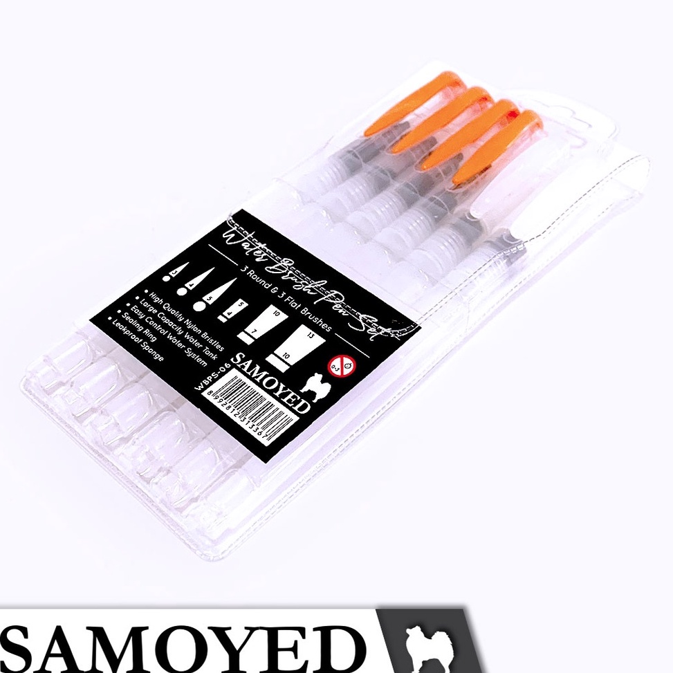 

KODE B63A SAMOYED WBPS6 Set 6 Buah Kuas Lukis Cat Air Watercolour Water Brush Pen Set