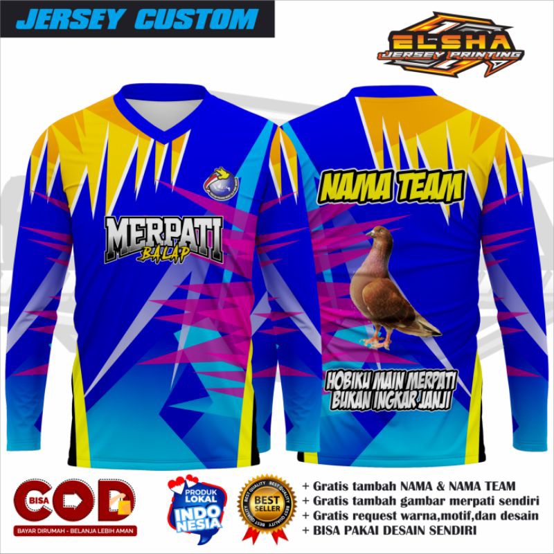 JERSEY MERPATI BEBAS REQUEST DESAIN/JERSEY MERPATI BALAP/JERSEY MERPATI BALAP KOLONG CUSTOM/JERSEY M