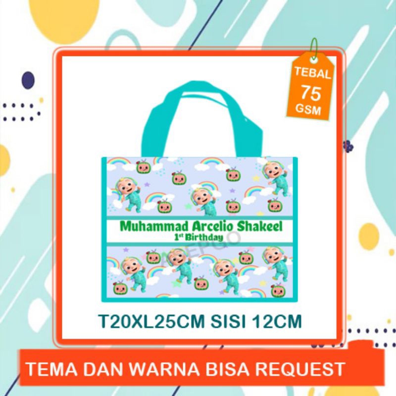 

tas ulang tahun anak model tenteng cocomelo / goodiebag ultah cocomelon