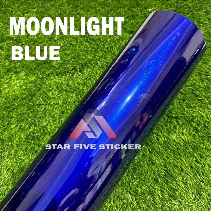 stiker Skotlet hitam lembayung biru pet scotlet motor biru lembayung hitam