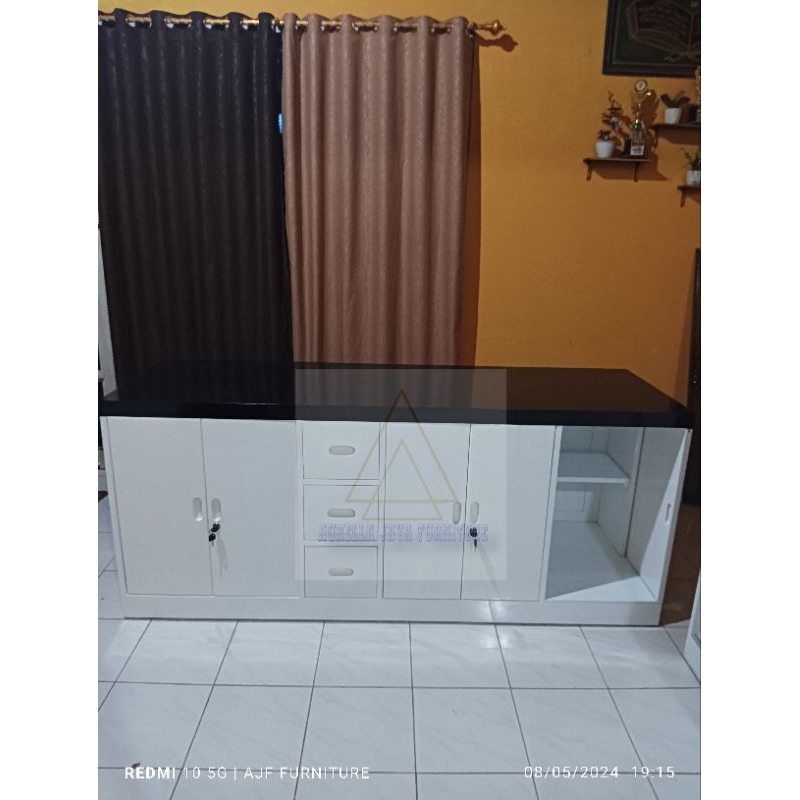 meja dapur minimalis murah / meja dapur kering putih hitam / meja rak piring minimalis murah