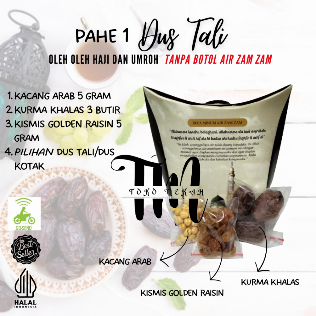 

Paket 100pcs Super Hemat Oleh-Oleh Haji dan Umroh Tanpa Air Zam-Zam