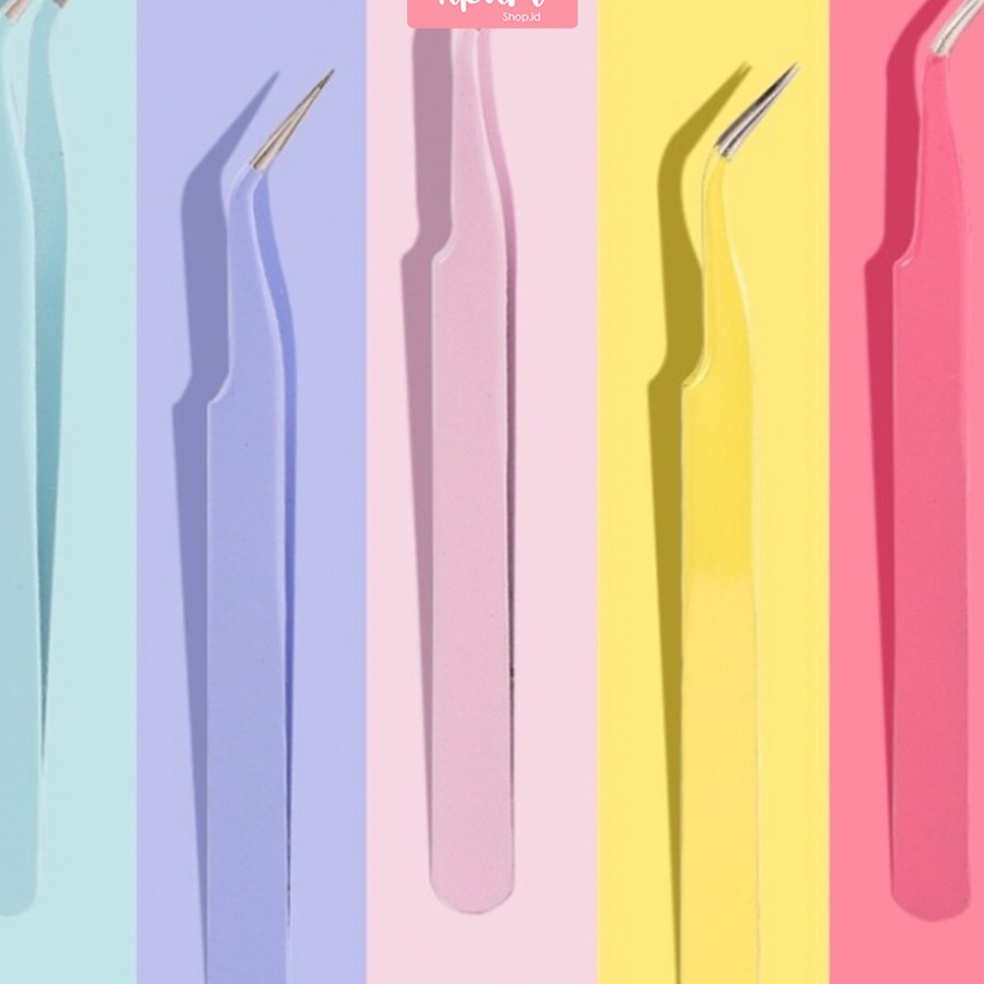 Terlaris Tweezer pinset bengkok Pinset eyelash extension Penjepit Jurnal stiker