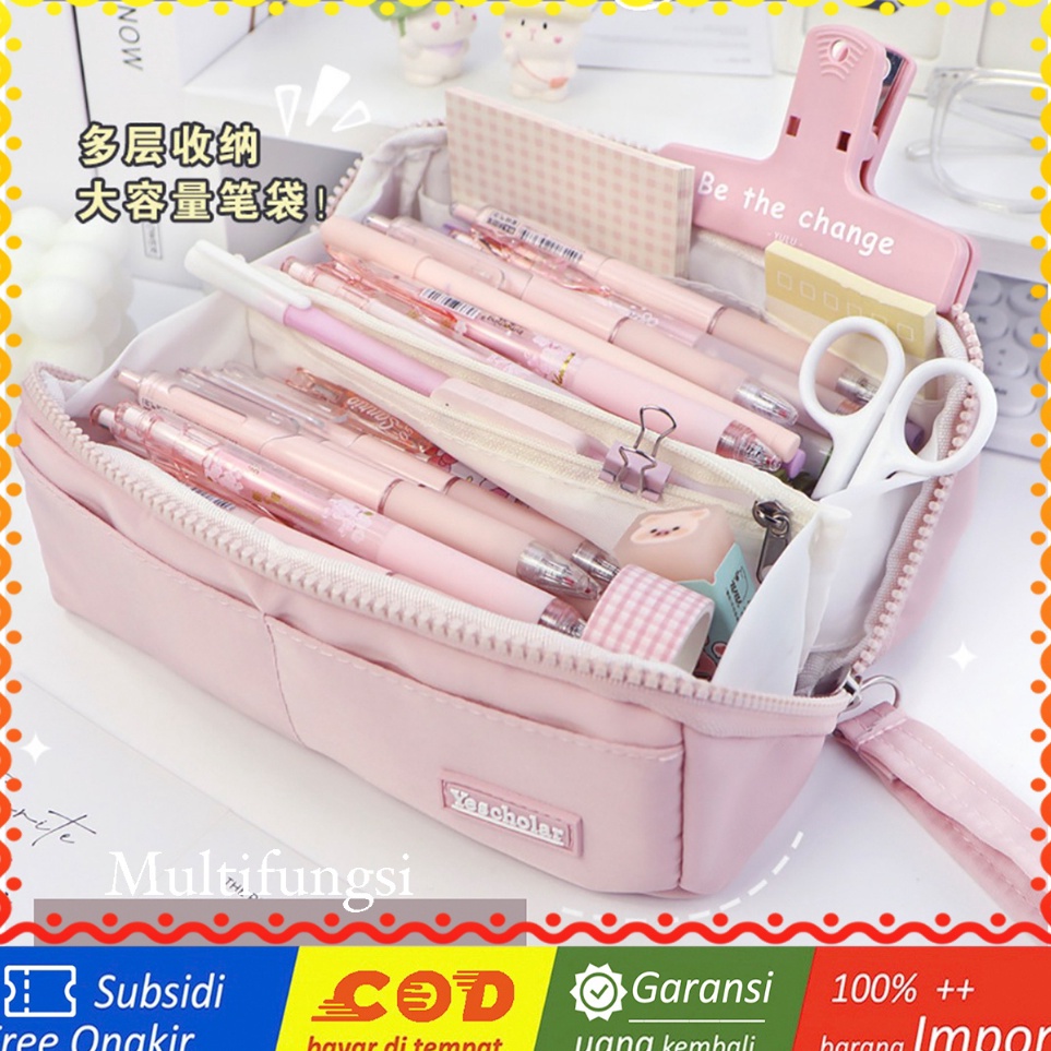 

KODE H42B TXS23 Korean Pen Pencil Case Jumbo Foldable Kotak Tempat Pensil Box TKM