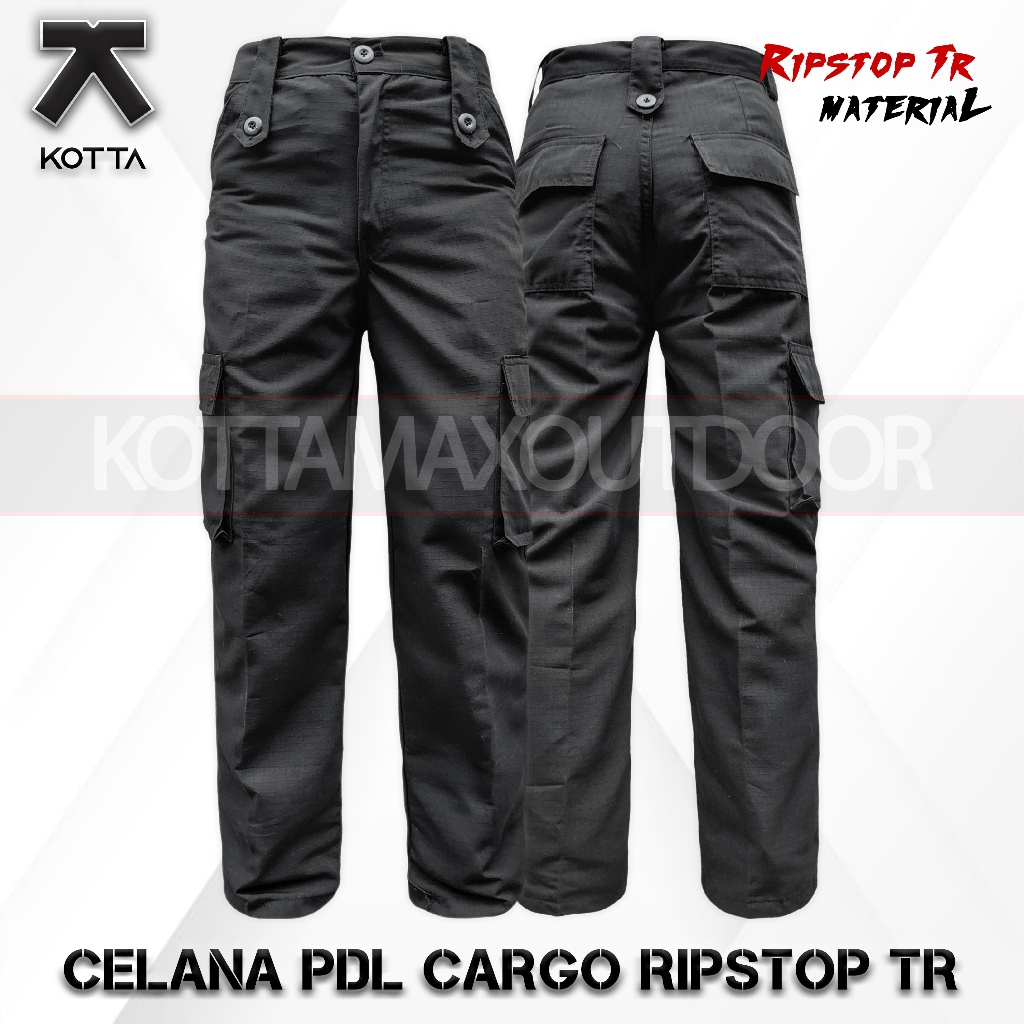 CELANA PDL HITAM PANJANG CARGO LAPANGAN KERJA SATPAM BRIMOB KERJA RIPSTOP PRIA WANITA