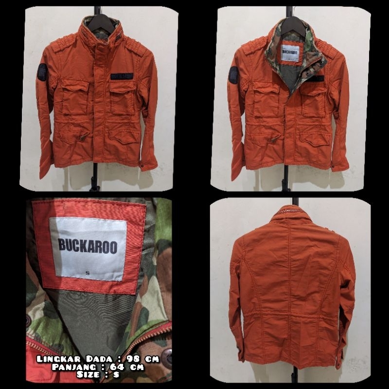 Jaket Parka Merk Buckaroo Warna Orange Second Original.