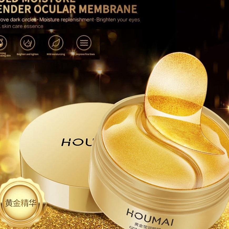 ORIGINAL Houmai Gold Eye Mask Masker Mata Panda Isi 6 Lembar Dapat Mengencangkan Kantung Mata