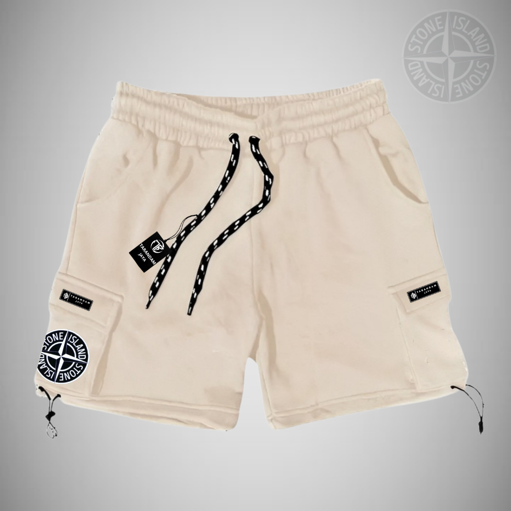 New Celana Cargo Pendek Pria Santai Stone Island Bahan Katun Fleece Adem Dan Lembut Terlaris Kota Ba