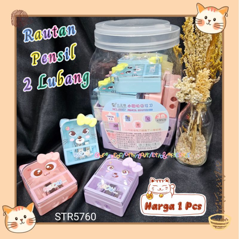 

RAUTAN PENSIL FANCY 2 LUBANG IMPORT / RAUTAN KARAKTER KUCING / SERUTAN PENSIL MEOW / PERLENGKAPAN SEKOLAH / CUTE CAT SHARPENER / STR5760
