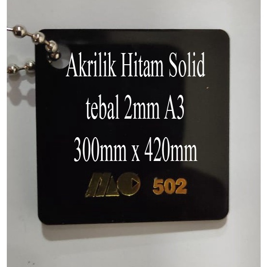 

KODE E86B Akrilik marga cipta hitam solid A3 2mm