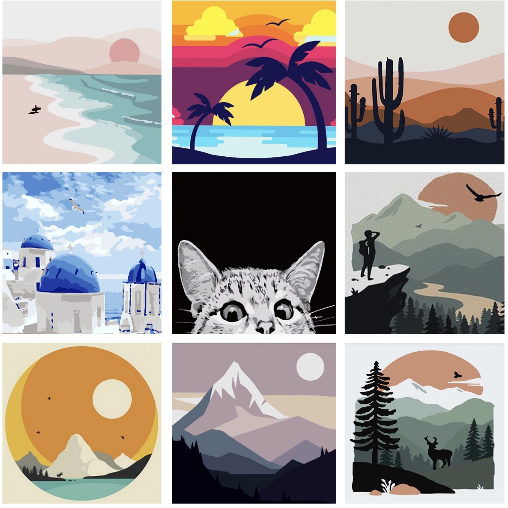 

KODE B52D DIY Oil Painting Mini 2x2cm Paint By Number Kit with Frame