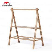 RAK KAYU NATUREHIKE CNH22JU044 RAK PERABOTAN IRON RACK RAK PAKAIAN GANTUNG PIKNIK IRON SHELF PERLENG