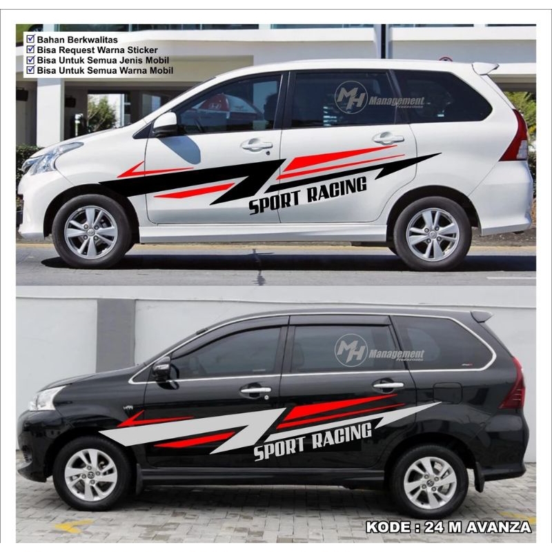 cutting sticker mobil Toyota Avanza sticker body samping mobil Avanza semua tipe