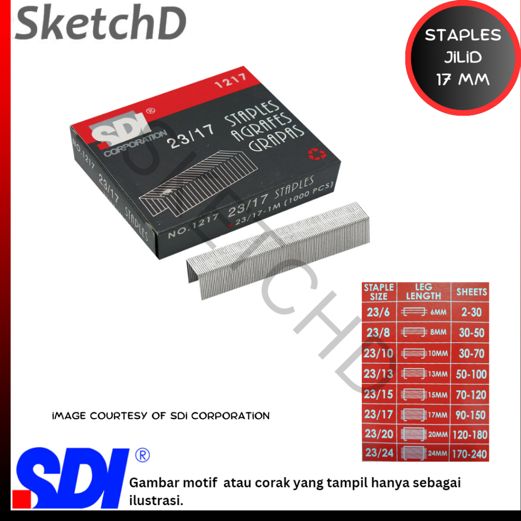 

Isi Hekter 23/17 - isi stapler SDI 1217 - Staples jilid