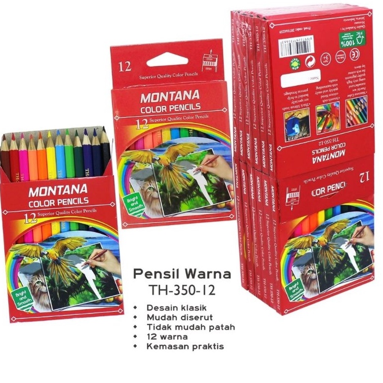 

KODE A45U 6pak Pensil Warna pendek montana