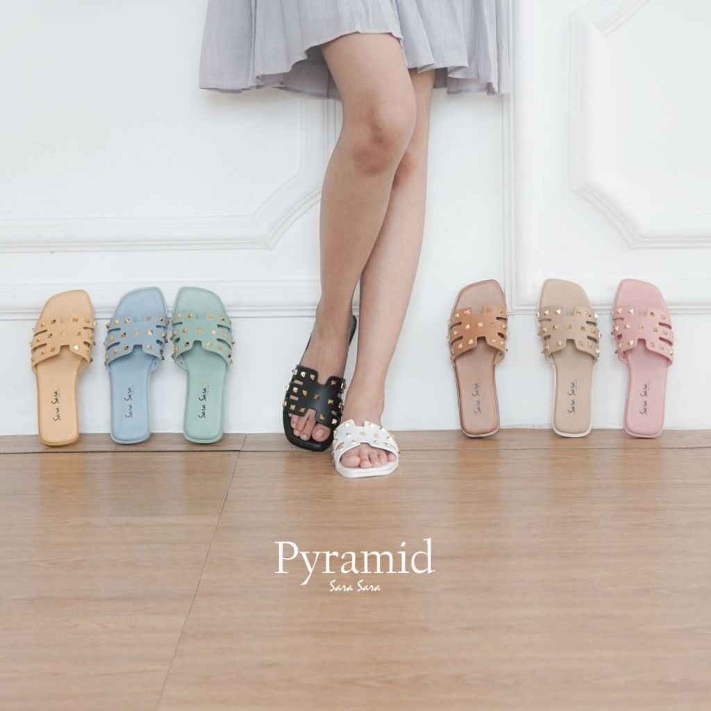 Sara sara Pyramid sandal selop wanita casual pyramid sendal slop cewek piramid cantik