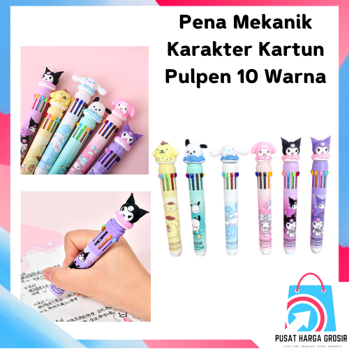 

PHG - Pena Mekanik Karakter Kartun Pulpen 10 Warna Lucu 3D DOLL Bolpen Gel Tinta Donat Animasi 10 Warna Alat Tulis Sekolah Anak Super Imut