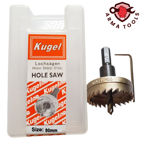 Hole Saw KUGEL HSS 80mm / Mata Bor Besi HSS / Gergaji Lubang Besi
