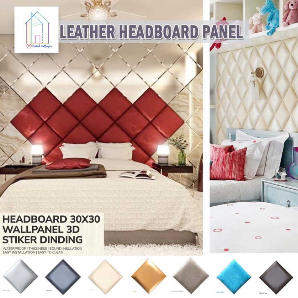 LEATHER HEADBOARD WALLPANEL STICKER / PANEL KULIT KASUR STIKER DINDING