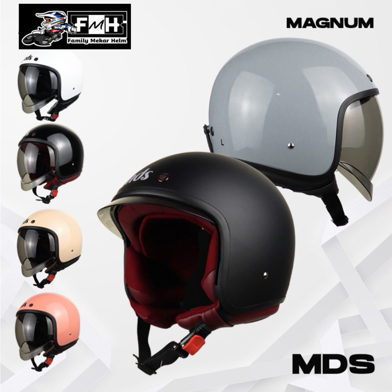 HELM MDS MAGNUM ORIGINAL MDS HELM BOGO RETRO TERBARU PRIA/WANITA