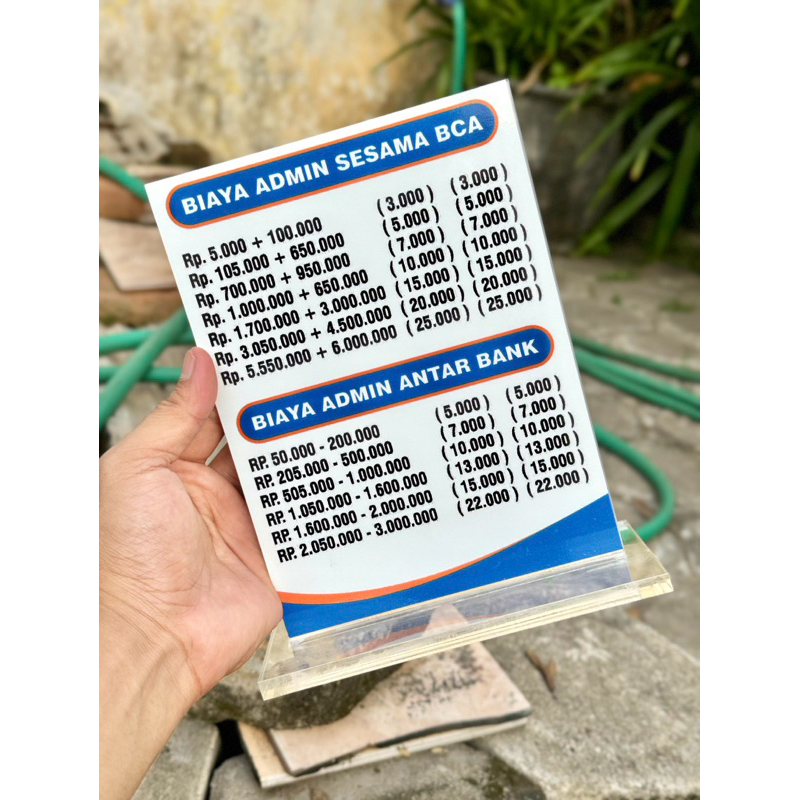 

AKRILIK MEJA 15x20 BAHAN TEBAL BISA CUSTOM TARIF AGEN BANK BCA BCA