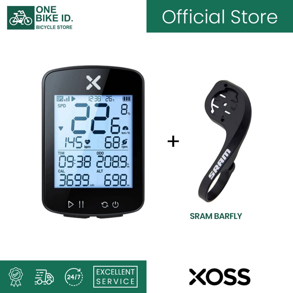 PAKET XOSS G2 Plus Speedometer dan SRAM Barfly