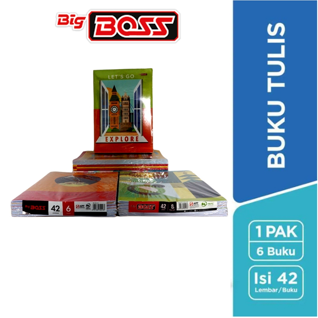 

BIG BOSS BUKU TULIS 42 LEMBAR 1 PACK | BUKU TULIS BIG BOSS 42 LEMBAR ISI 6 PCS