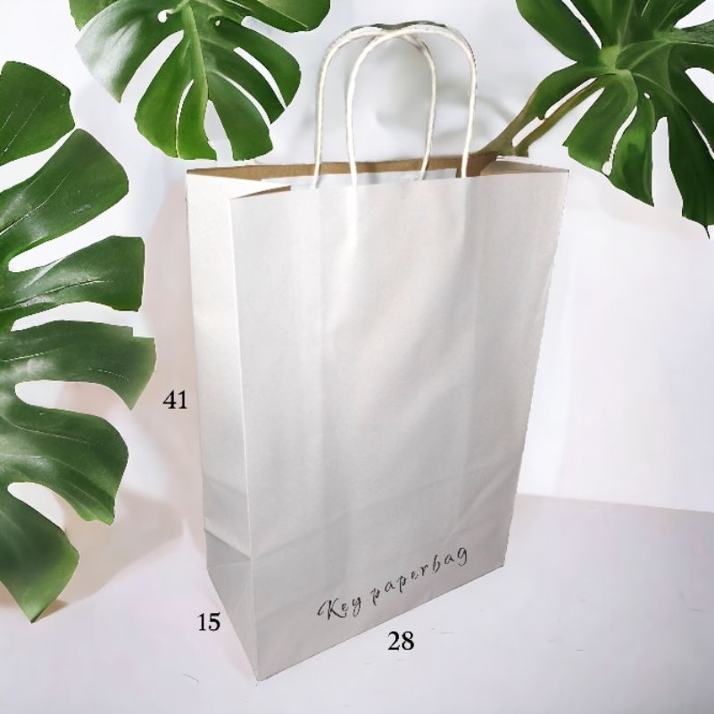

Paper Bag Putih Uk XL 28x41 Tali Kertas Kaku