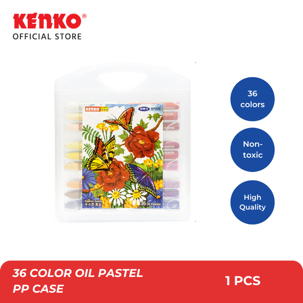KENKO 36 COLOR OIL PASTEL / Krayon / Crayon PP Case 36 Warna
