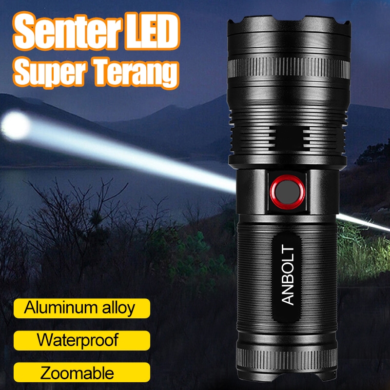 Anbolt G35 Senter LED Super Terang Tahan Lama 100000 Lumens Senter Tahan Air 5 Light Mode Senter Zoo