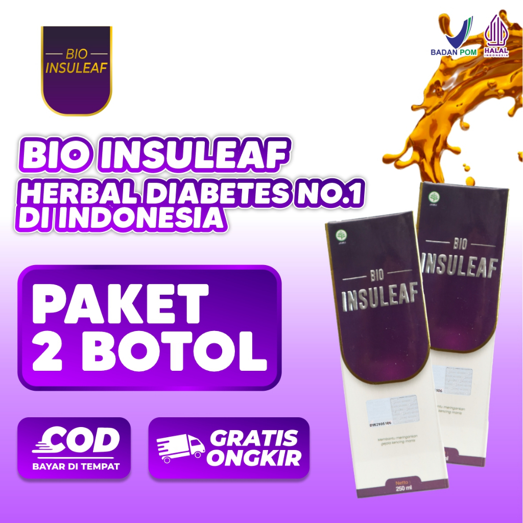 

[PAKET 2 BOTOL] | Bio Insuleaf | Ampuh Menurunkan Gula Darah & Kencing Manis | [BISA COD] & [GRATIS ONGKIR]