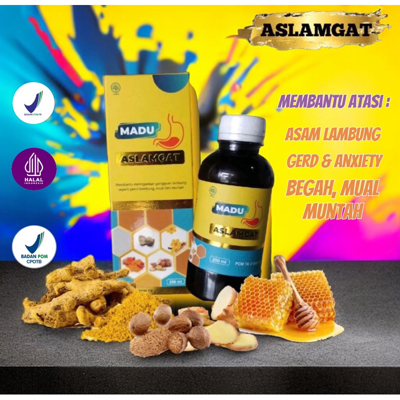 Paket 2 Botol Madu Aslamgat solusi Asam lambung, gerd Anxiety